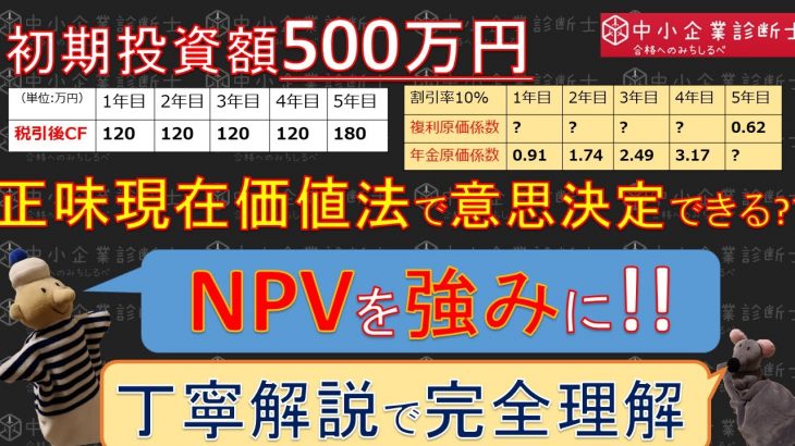 財務⑨【解法解説！】すらすら解ける正味現在価値【意思決定会計 vol.4】NPV③中小企業診断士